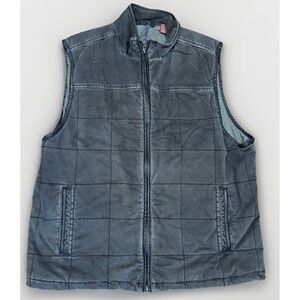 Tommy Bahama Puffer Vest Men's XL Gray Sleeveless Bodywarmer Outerwear Full Zip